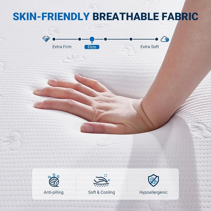 Queen Mattress, Boxed 12 Inch Queen Size Memory Foam Mattress, Bamboo Charcoal Foam Queen Size Mattress for Cool Sleep