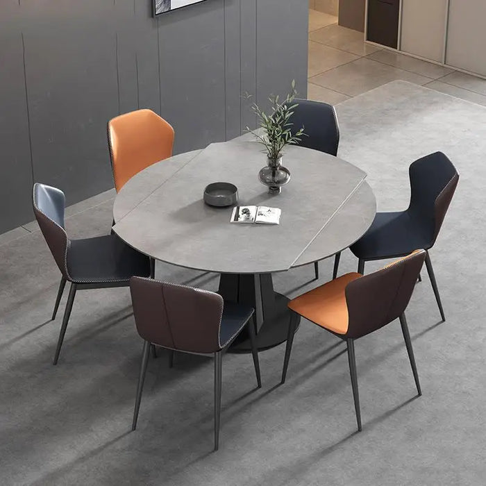 Luxury High-End Custom Natural Marble Modern Minimalist Stone Round Table Dining Tables And Chairs Set For Home Furniture