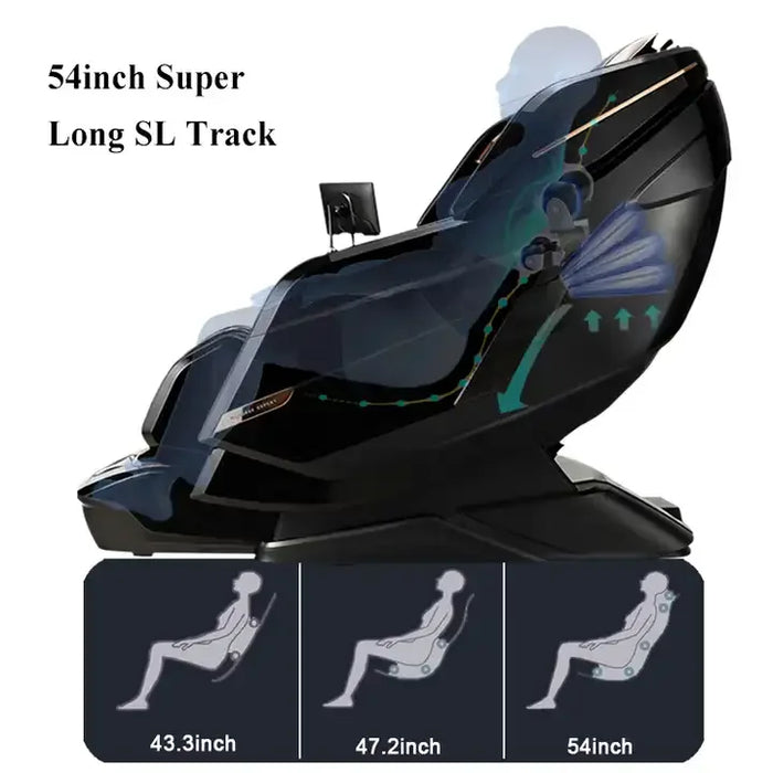 Massage Chair 4D with Atmosphere Light Full Body Massage with Voice Control,Heating,LCD Remote Control,Foot Roller Massage Chair
