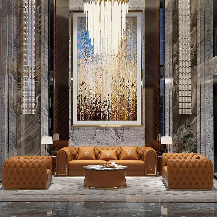 Luxury Leather Sofa Modern Living Room Large Sofa First Layer Cowhide Sofa