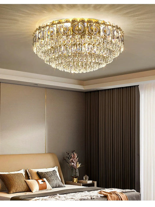 Luxury Crystal Ceiling Chandelier 2023 Modern Led Lampara De Techo Nordic Cristal Lamp Gold Ceiling Lights Home Decor Lustre