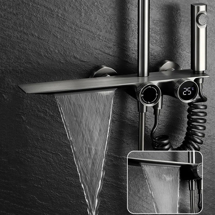 Luxury Bathroom Waterfall Faucet High Pressure Rain Shower Head System Full Bath Douche Shower Set for Bathroom Accessories Sets