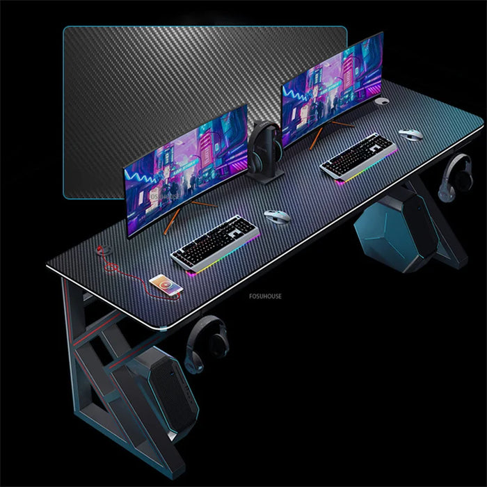 Modern Carbon Fiber Desktop Computer Desk for Office Furniture Internet Cafe Double Gaming Table Home Office Computer Table Z