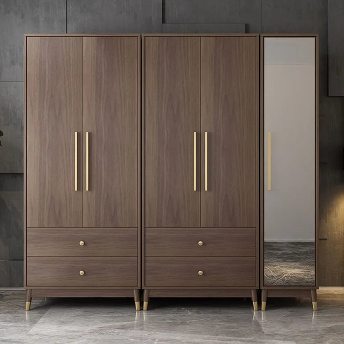 Wood Clothes Wardrobe Storage Drawer Aesthetic Wooden Hotel Wardrobe Bedroom Closet Systems Szafa Na Ubrania Home Furniture