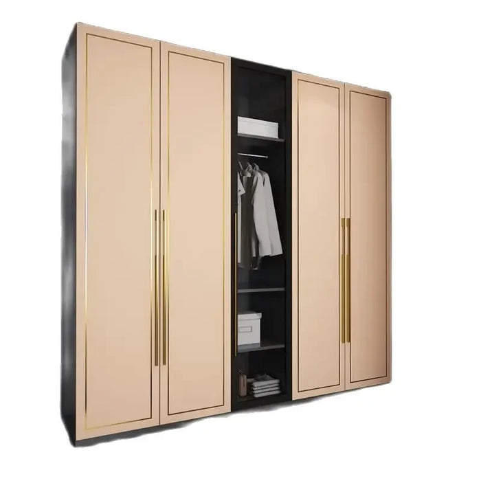 Simple wardrobe Northern Europe light luxury flat opposite door tempered glass large wardrobe Modern bedroom storage cloakroom c