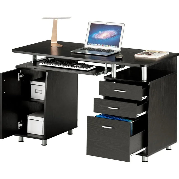 Espresso Writing Desk 47.25" Ergonomic Computer Drawers & File Cabinet for Home Office Storage ONE Size Freight Free Reading