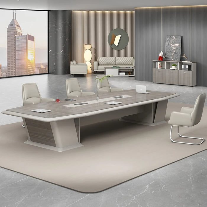 The conference table is simple and modern, and large light luxury combination is a long negotiation table and chair