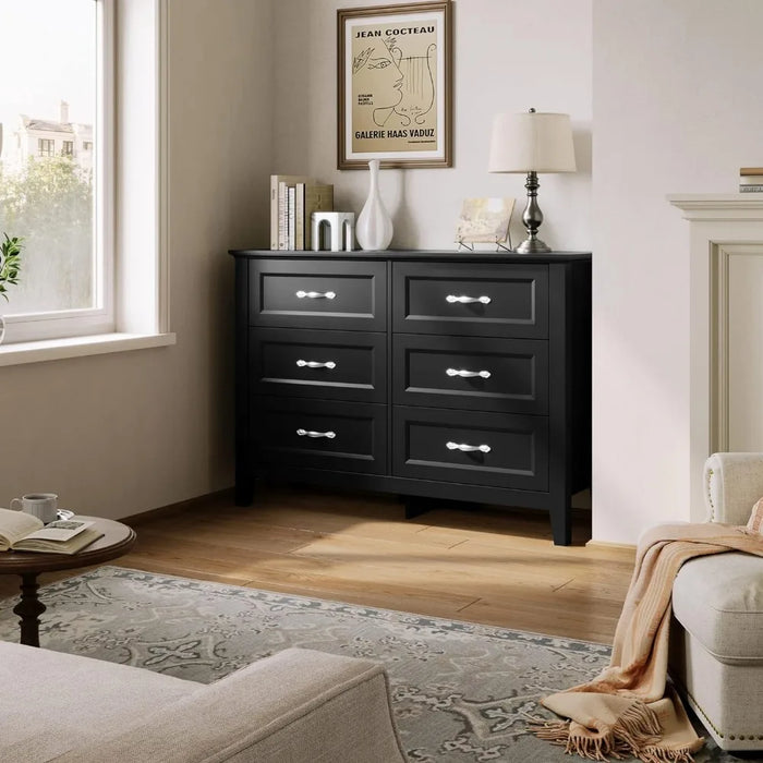 Dresser with 9 Drawers Dresser, Wide Chest of Drawers Wood Dresser, Double Dresser StorageBedroom, Living Room, Dresser