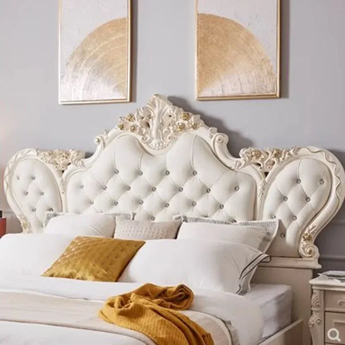 Queen Nordic Luxury Bed Under Storage King Modern Bedroom Bed Wood Genuine Leather Letto Matrimoniale Multifunzione Furniture