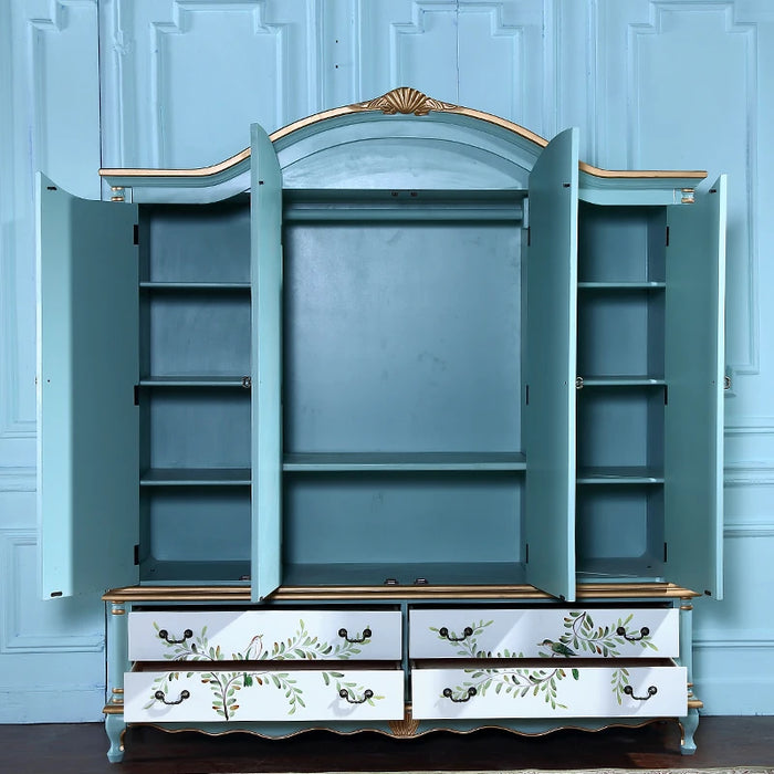 American style painted wardrobe, European style storage and storage, rural bedroom cabinet, large wardrobe