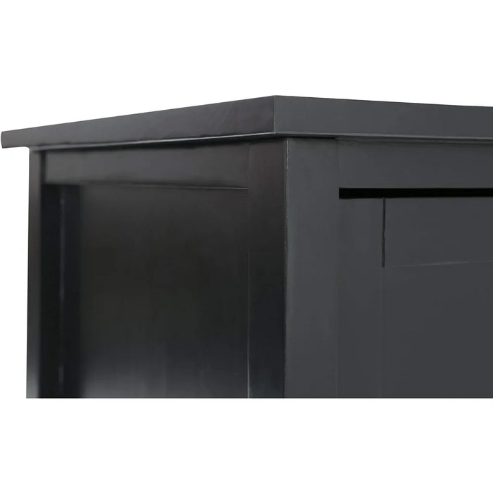 Warm Shaker SOLID WOOD 47 Inch Wide Transitional TV Media Stand in Black For TVs Up to 52 Inches Furniture Wall Tv Cabinet