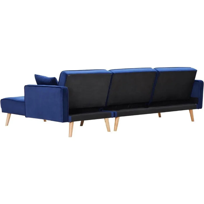 Modular Sofa Set for Living Room, Convertible Folding Futon Sofa Bed with 3 Pillows and 3 Backrest Settings -120°/150°/180°,blue