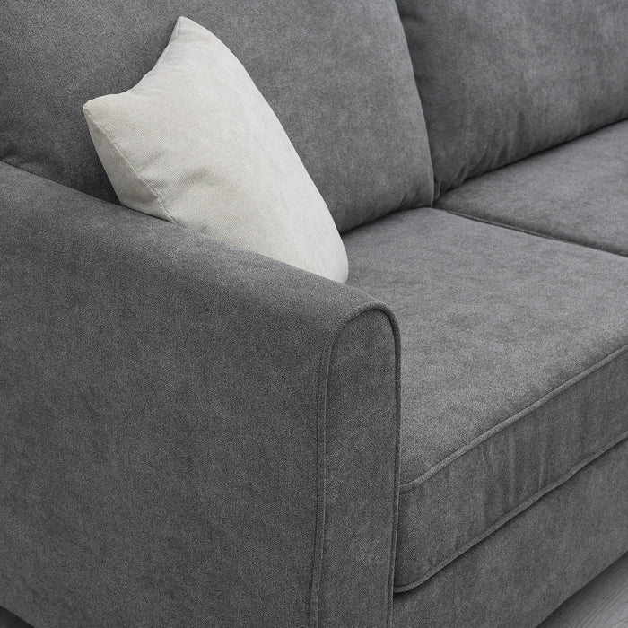 Modern Upholstered Living Room Sectional Sofa, L Shape Sofa Set with 3 Pillows