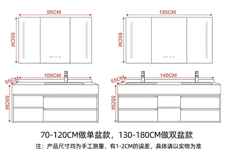 Bathroom Cabinete Modern Full Set Rock Plate Integrated Bathroom Vanities Cabinet Combination Modern Light Luxury Hanging Toilet