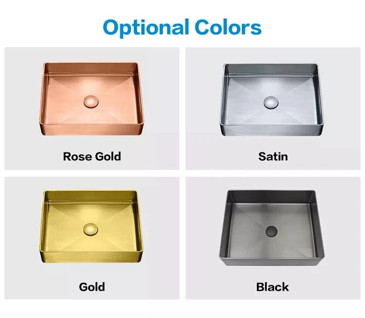 Top Quality Luxury Bathroom Basin sink 500*400*140mm Vessel Basin Hotel Vanity Basin Rose Gold Basin Toilet Sink,Modern Design
