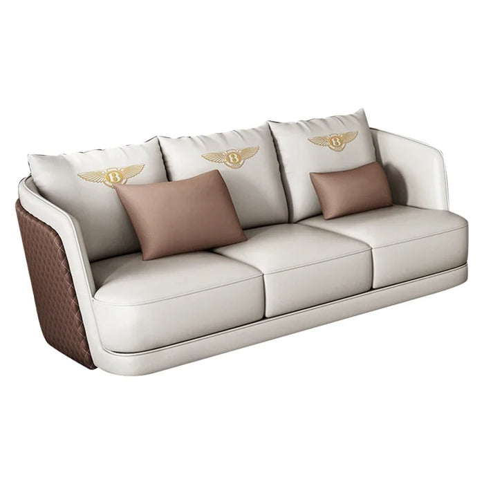 Light post-modern leather sofa
