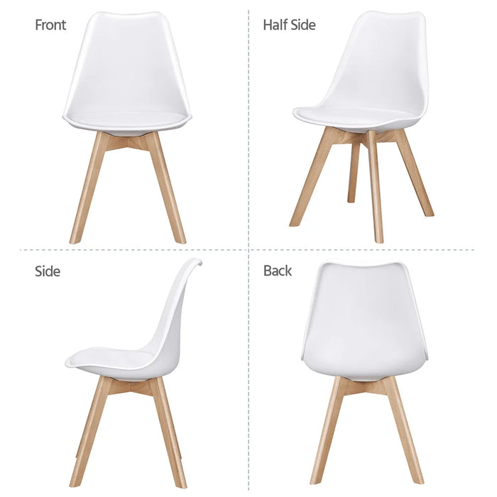 Modern Padded Dining Chairs with Wood Legs for Dining Room, Set of 4, Dining Chair, Comedor 4 Sillas,19.30 X 20.50 X 32.10Inches