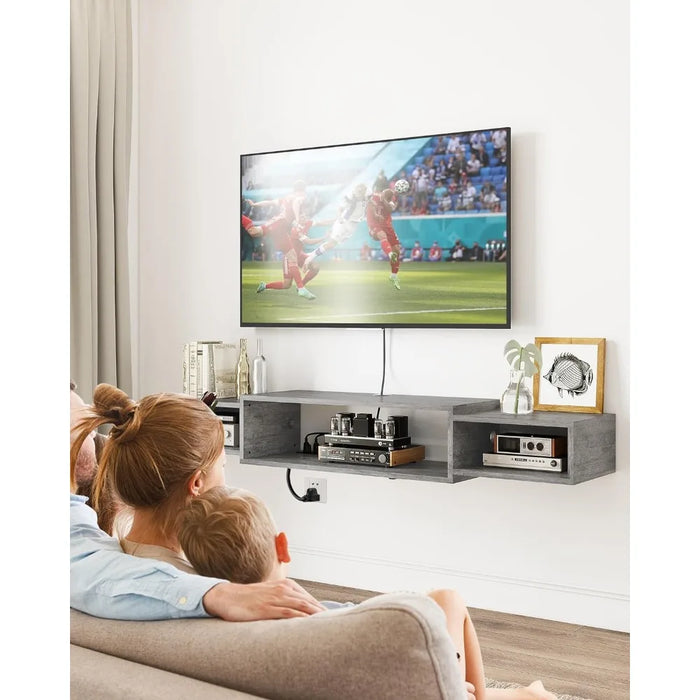 Vicodabo Floating Wall TV Cabinet Stand, 55" Wall Mounted Wood Media Console with Cable Holes, for Living Room,Bedroom