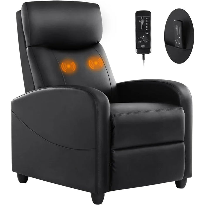 Recliner Chair for Adults, Massage PU Leather Small Recliner Sofa Home Theater Seating with Lumbar Support sofa recliner chair
