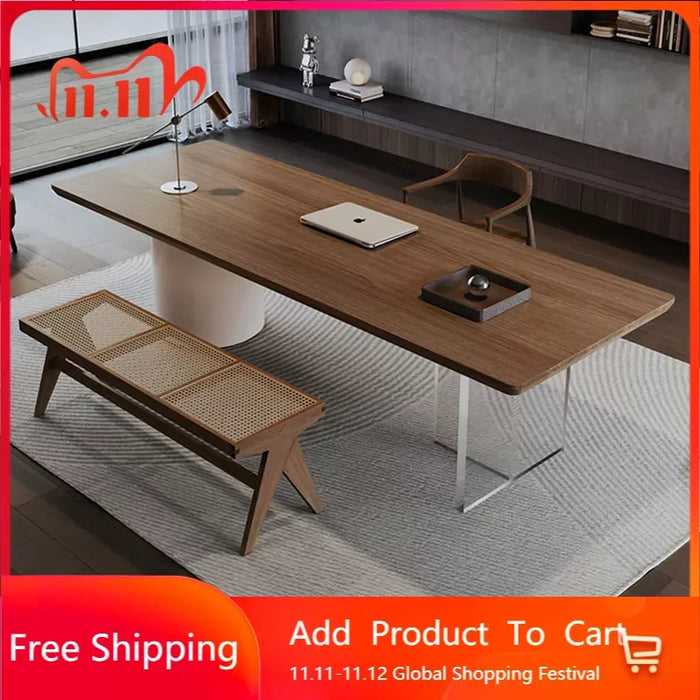 Wooden Reception Office Desk Executive Studio Desktops Organizer Monitor Office Desk Storage Schreibtisch Luxury Furniture