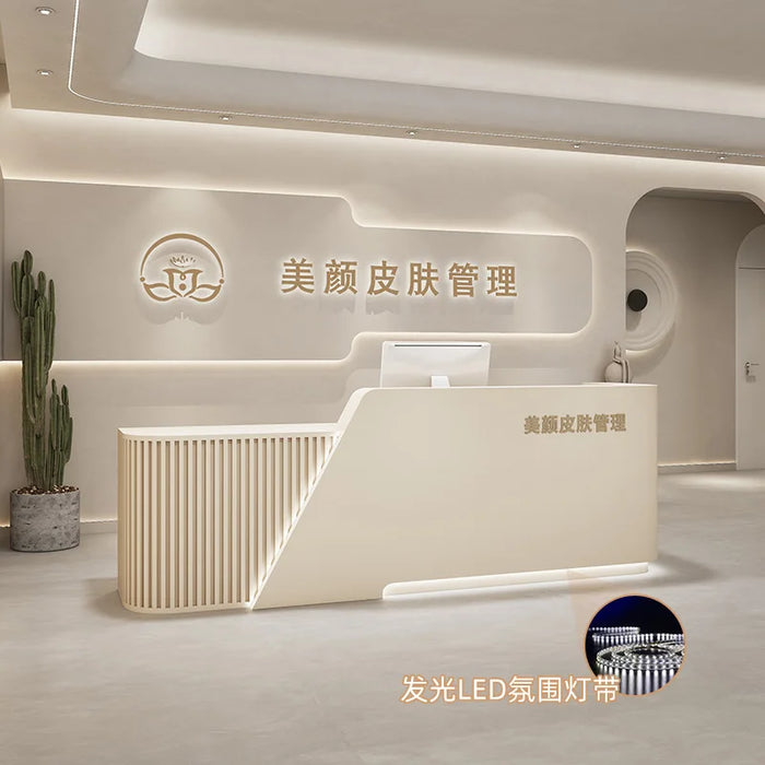 Acrylic Reception Desk Counter Beauty Salon Cashier Table Spa Information Reception Desk Supermarket Schreibtisch Bar Furniture