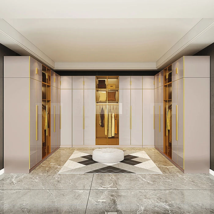 Cabinet, wardrobe, household bedroom, modern simplicity, light luxury, cloakroom, glass combination wardrobe