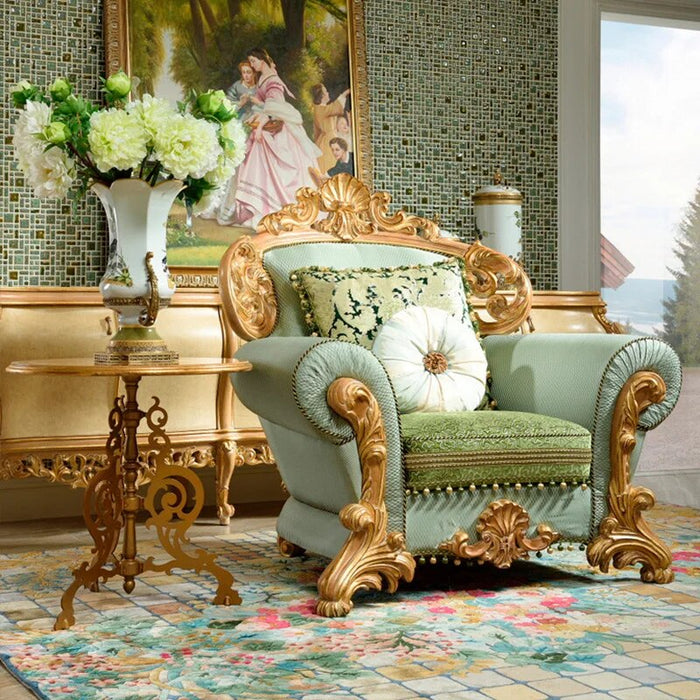 European villa living room furniture customized French solid wood carved high-grade sofa cloth combination