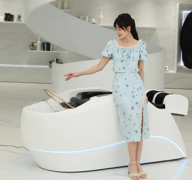beauty salon electric luxury hair washing massage chair shampoo bed and bowl