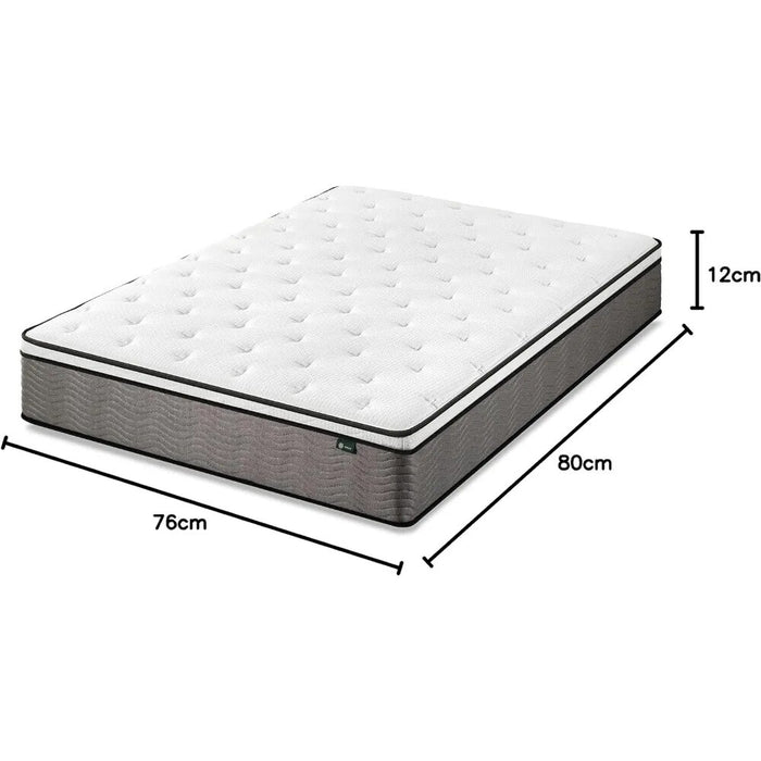 12 Inch Support Plus Pocket Spring Hybrid Mattress, Extra Firm Feel, Heavier Coils for Durable Support King , White