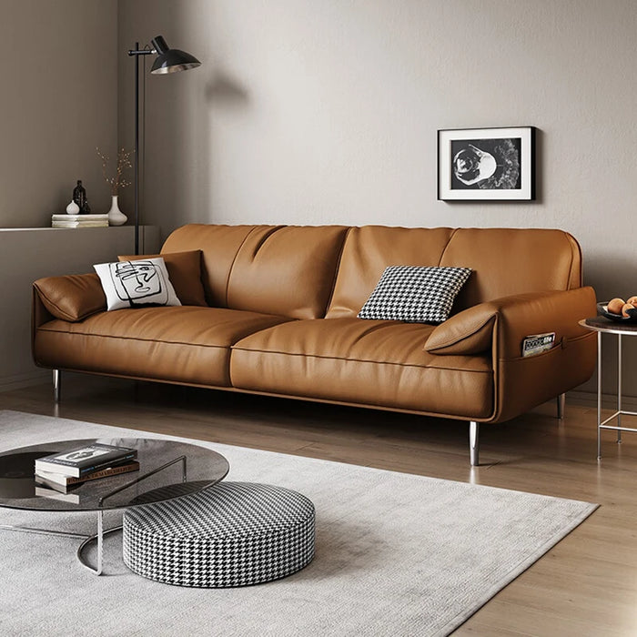 Vintage Luxury Sofa Leather Minimalist Armchair Longue Ergonomic Couch Reading Unique Soft Canape Salon Living Room Furniture
