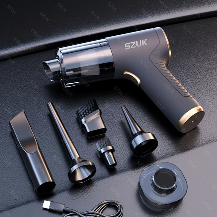 SZUK 98000PA Car Vacuum Cleaner Mini Wireless Cleaning Machine Strong Suction Powerful Handheld for Car Portable Home Appliance