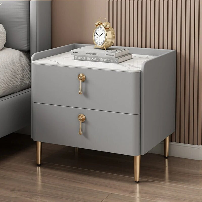 Minimalist White Nightstands Modern Drawers Luxury Smart Bedside Table With Wireless Charger Low Nachttisch Bedroom Furniture
