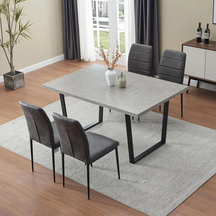 Zerifevni Dining Chair Set of 6 Modern Elegant Side Chairs Leather Durable Wide Cushion for Kitchen Room