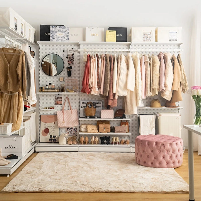 White Girls Wardrobe Space Saving Metal Display Wardrobes Organizer Partitions Szafa Tekstylna Na Ubrania Bedroom Furniture