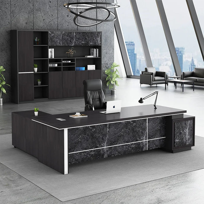 Minimalist Modern Office Desk Standing L Shaped Supplies Corner Computer Desks Bookshelf Drawers Escritorio Modern Furniture