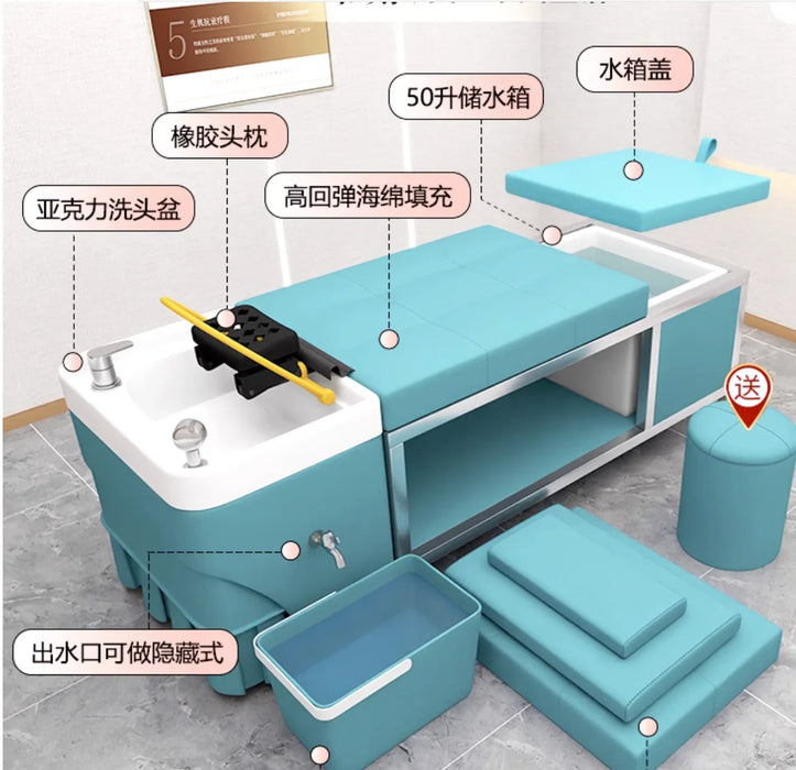 No connection to the water cycle fumigation head treatment bed shampoo bed barber shop for lying flat