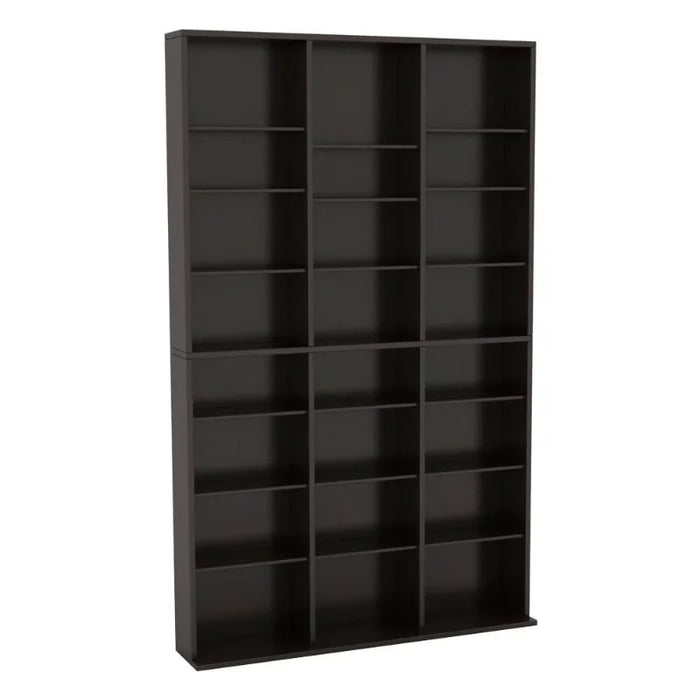 Atlantic 37"x60" Oskar Adjustable Wood Media Storage Shelf Bookcase, Espresso furniture  storage cabinet  bookshelf