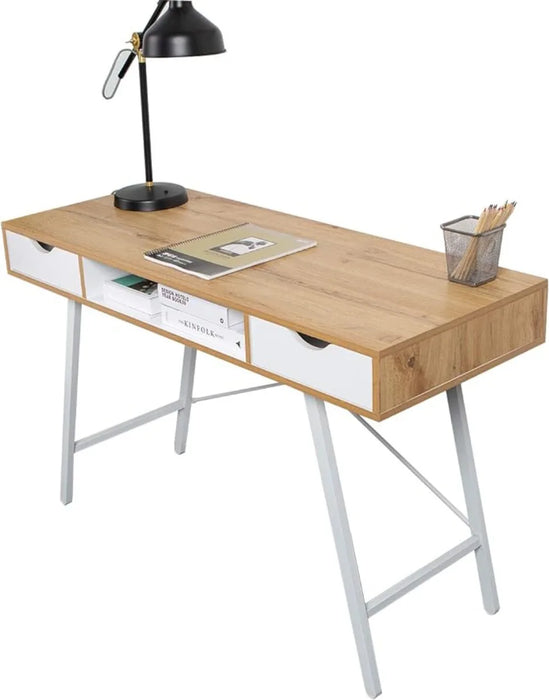 Computer Desk with Storage Desk Drawer Dressing Table,Writing Table Modern Desk with 2 Drawers, Makeup  Table