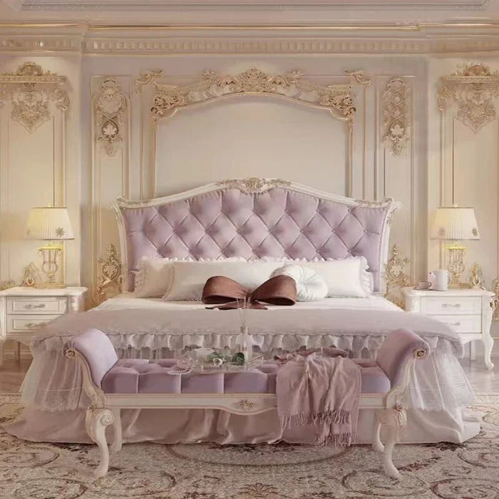 Queen Size Bed Bases European Luxury Glamorous Castle Modern Twin Bed Frame Storage Design Sleeping cama De Casal Furniture