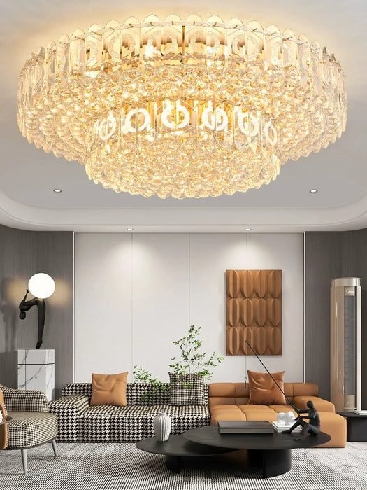 Luxury Crystal Ceiling Chandelier 2023 Modern Led Lampara De Techo Nordic Cristal Lamp Gold Ceiling Lights Home Decor Lustre