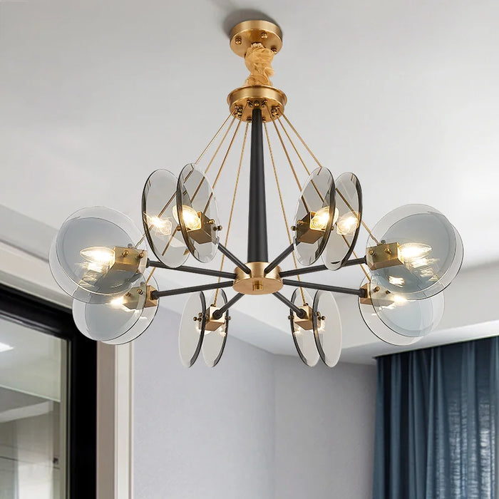 Nordic Postmodern LED Glass Chandelier Living Atmospheric Light Luxury Lamps Bedroom Hotel Shop Restaurant Bar Chandelier