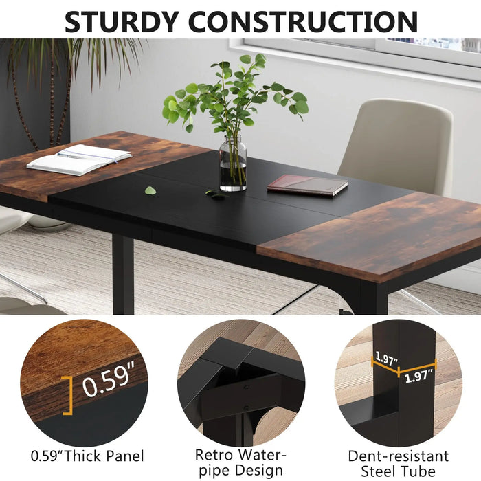 Tribesigns 70.8”Executive Desk, Large Office Computer Desk with Thicken Frame, Modern Simple Workstation Business Furniture for