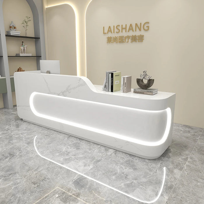 Conference Register Store Reception Desk Checkout Barbershop Luxury Standing Reception Desk Modern Empfangstheke Hotel Furniture