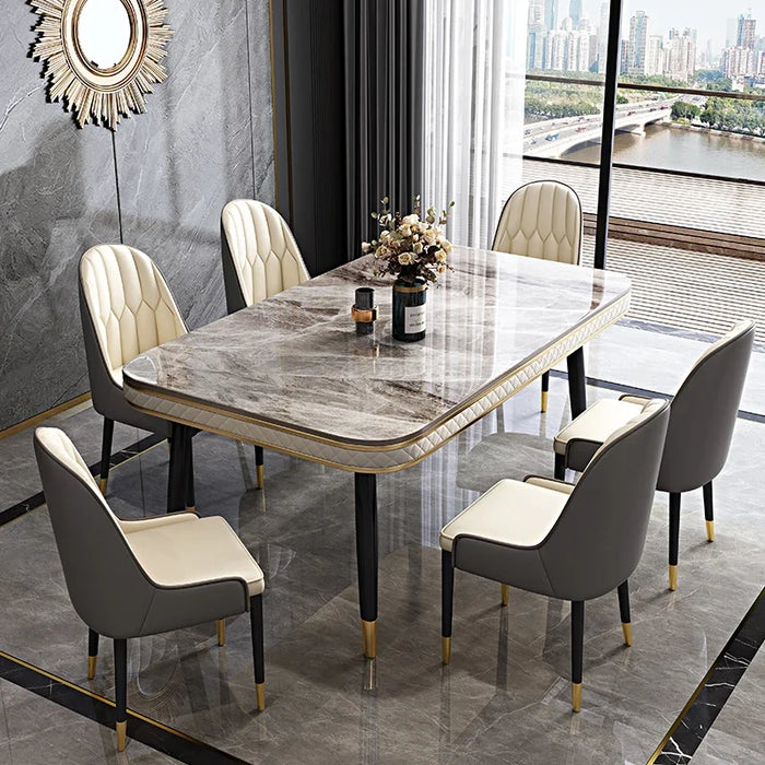 Marble Kitchen Dining Tables Coffee Set Center End Living Room Dinning Table Luxury Modern Mesa Comedor Home Furniture WSW40XP