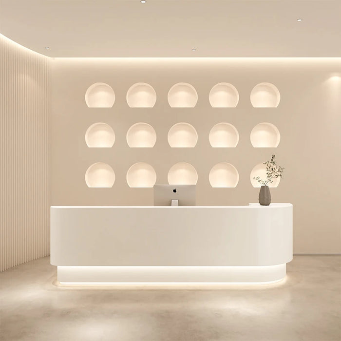 Shop Spa Reception Desk Bar Counter Modern White Conference Cashier Table Reception Desk Salon Bancone Reception Bar Furniture