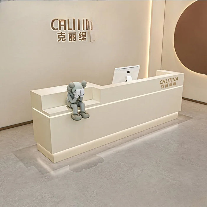 Checkout Counter Reception Desks Office Podium Luxury Executive Wood Small Reception Desk Modern Mesa Escritorio Bar Furniture