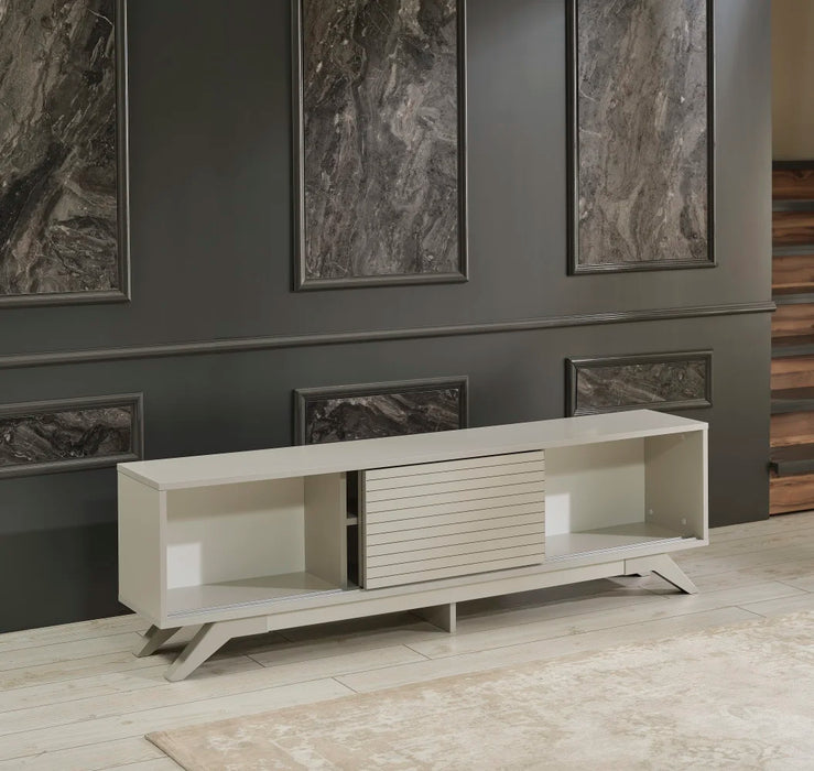 Mid-Century TV Stand for TVs with Two Door, Modern TV Console for Living RoomTV Table Home Furnishings