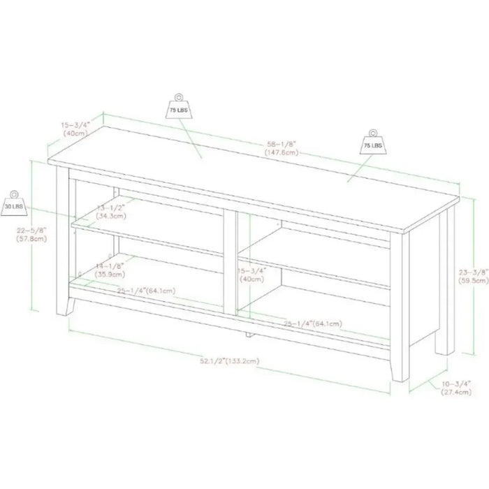 Classic TV Stand for TVs Up To 65 Inches, 58 Inch, Barnwood Modern Living Room Furniture Cabinet