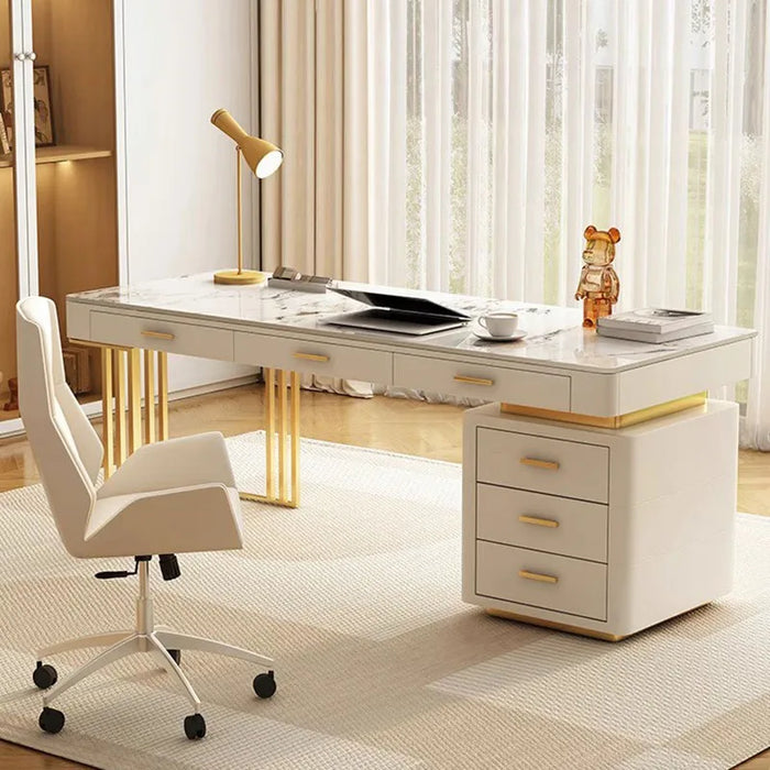 ConferenceOffice Desk Wooden Setup Desktop Luxury Work Table Desktop Reception Workbench Scrivania Con Cassetti Home Furniture