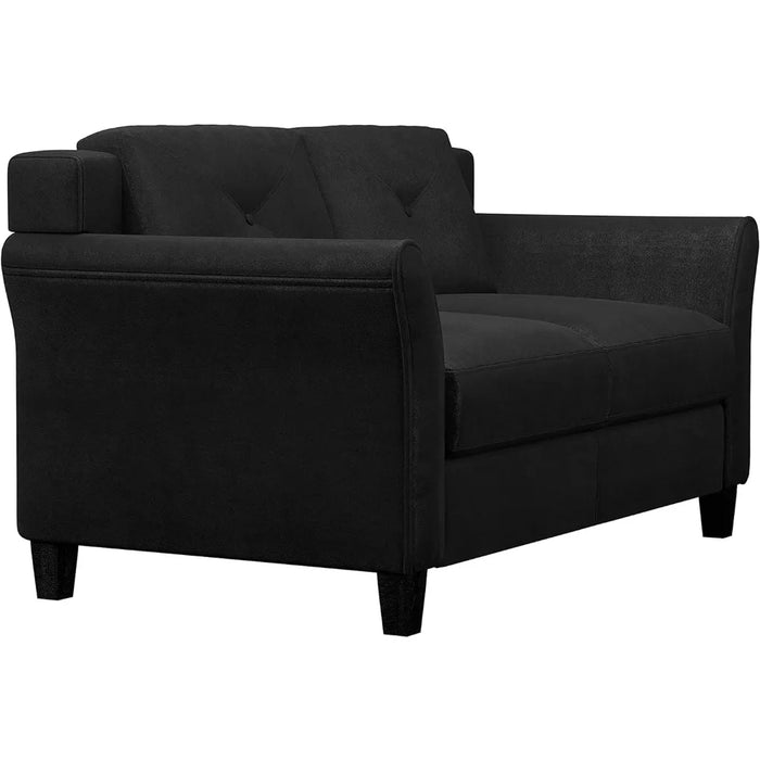 Love Seats Sofa Living Room Sofas 57.87"x32"x32.68" Sofas for Home Black Bed Furniture